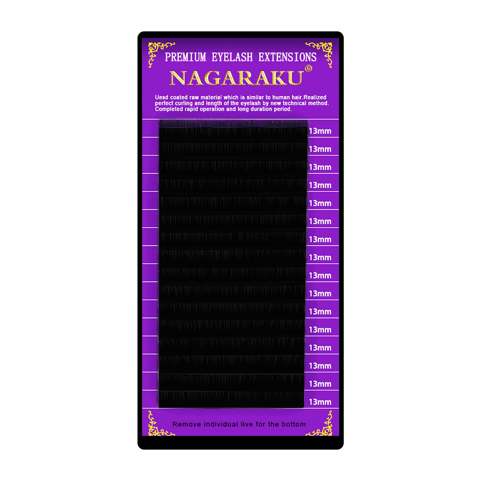 Nagaraku Lashes -  10 mm, C, 0,10 mm